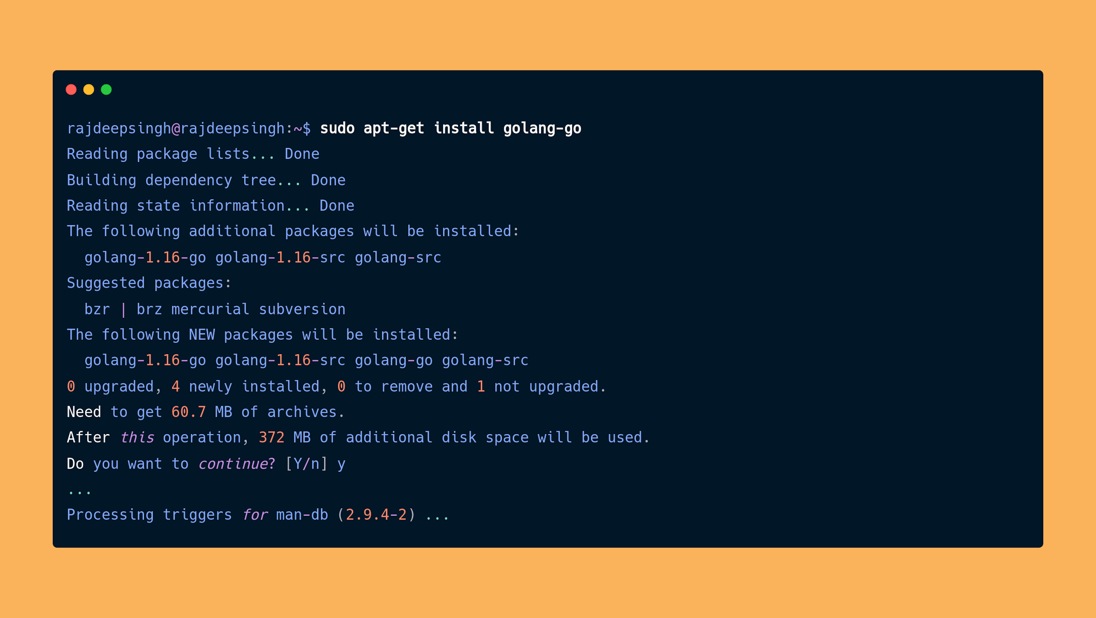 Install go language with apt-get in raspberry pi and ubuntu