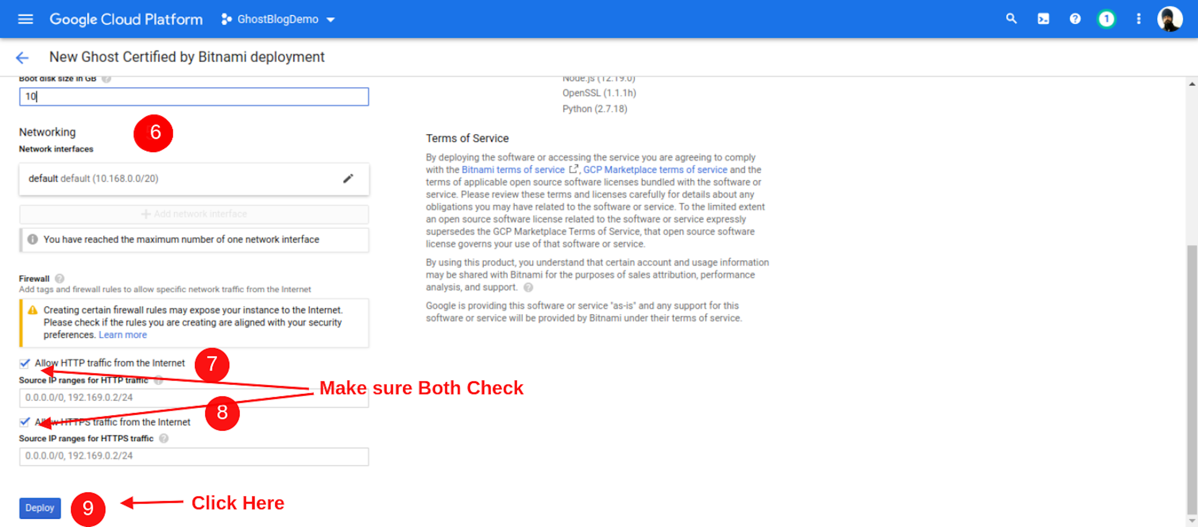 Some More Option Provide By GCP For Ghost CMS