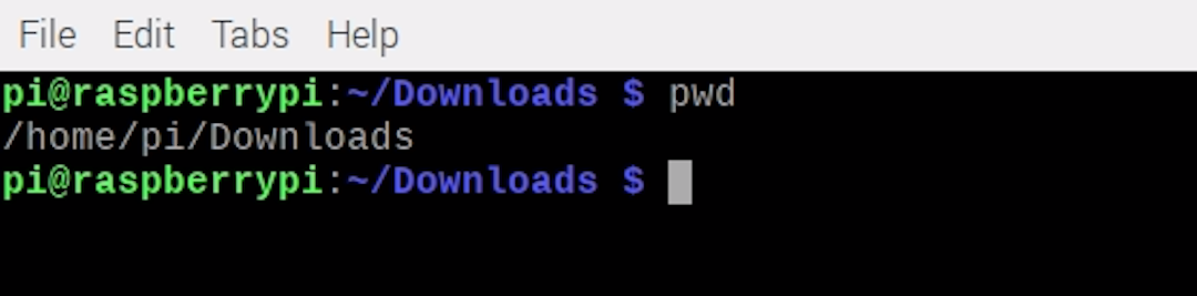 PWD command output
