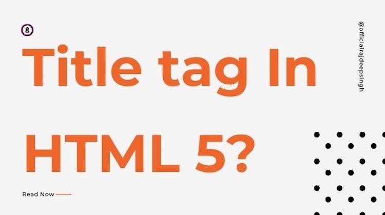 Title tag In HTML 5?