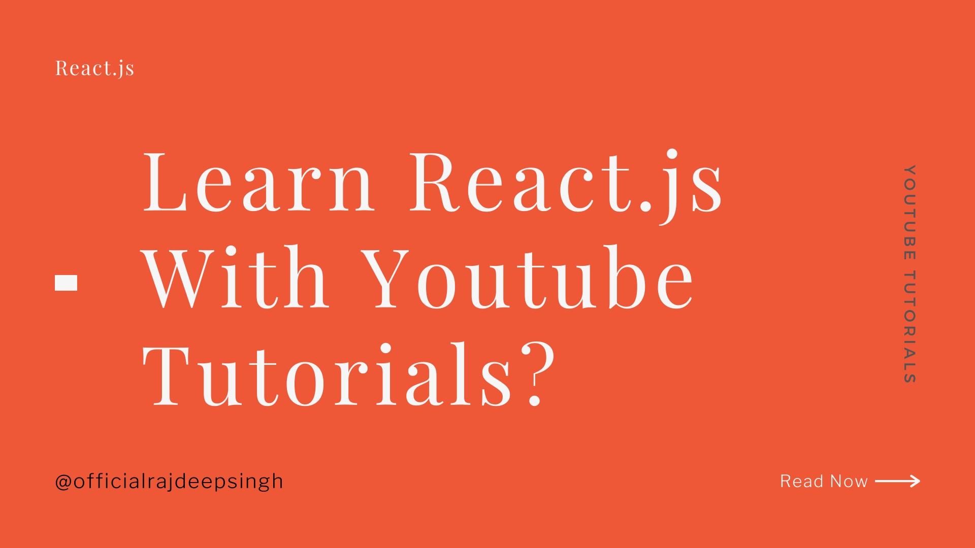 Learn React.js With Youtube Tutorials?