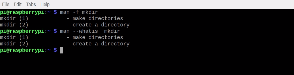 Output man Command option result Output man Command option result