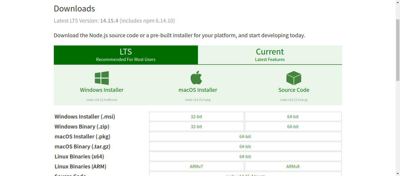 node.js official webpage node.js official webpage